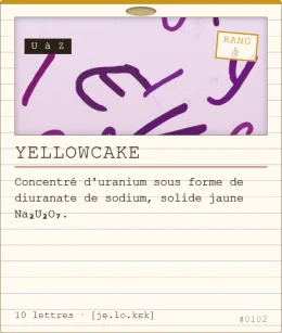 Carte « yellowcake »