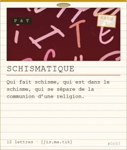 Carte « schismatique »