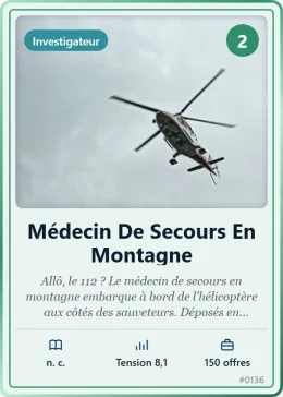 Carte « 2. Médecin de secours en montagne »