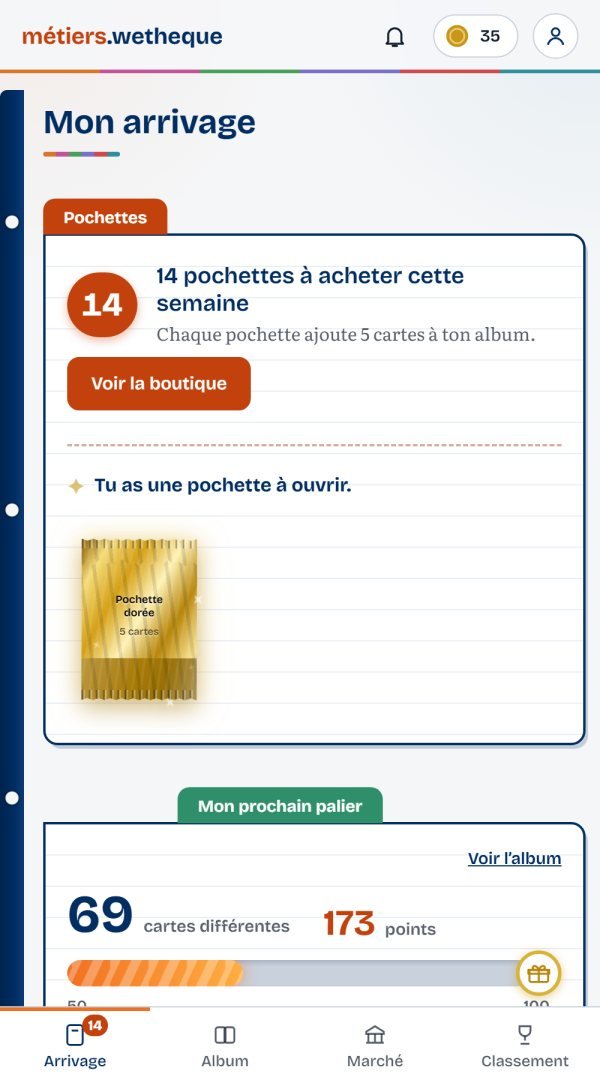 L'arrivage du thème métiers : pochettes à acheter et pochette dorée